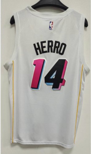 Maillot de Basket #14 Herro Miami Heat 22-23 city Blanc Brodé